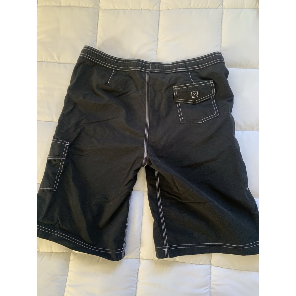 LANDS' END Boys Size Large 12-14 Swim Trunks Suit Mesh Lining Black Swimsuit - Picture 8 of 10